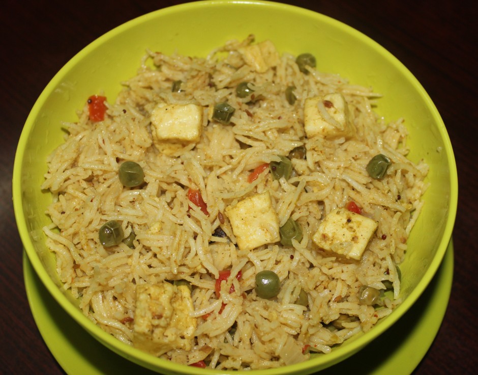 Peas paneer pulao