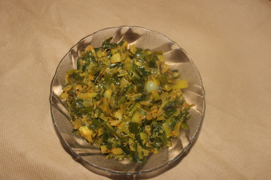 Spring onions bhaji