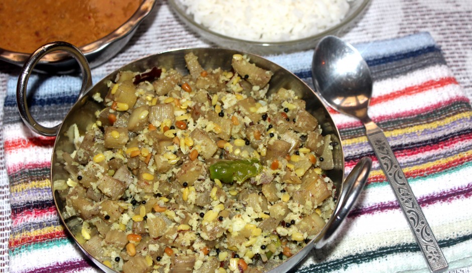 banana stem stir fry