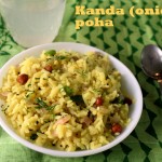 Onion or kanda poha recipe – how to make kanda poha recipe – Indian breakfast recipes