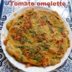 Tomato omelette recipe – how to make tomato omelette recipe – eggless | veg omelette recipe
