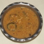 Hagalkai kootu or bittercourd/karela curry