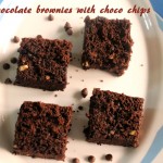 Chocolate brownies with choco chips – eggless cocoa brownie recipe