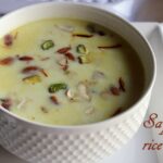 Saffron flavoured rice kheer recipe – How to make saffron rice kheer – rice pudding recipes